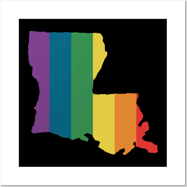 Louisiana State Rainbow Wall Art by n23tees